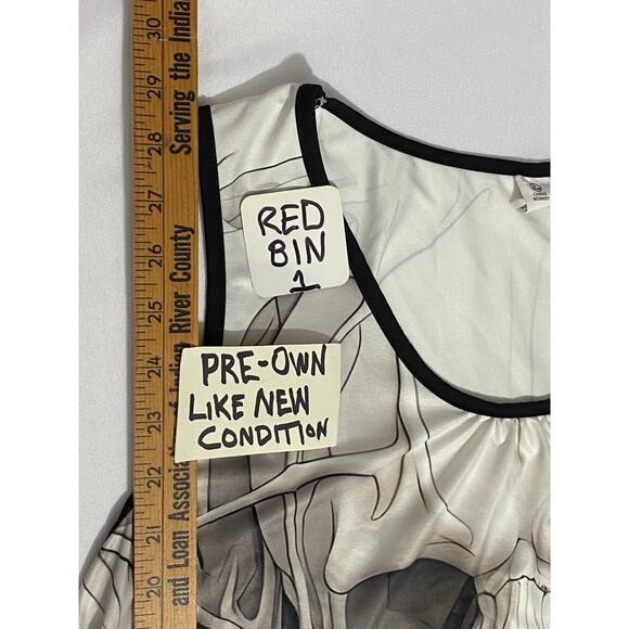 Women’s Skull Print Sleeveless Tank Top Size 1XL Front & Back Graphic Black - Picture 3 of 8